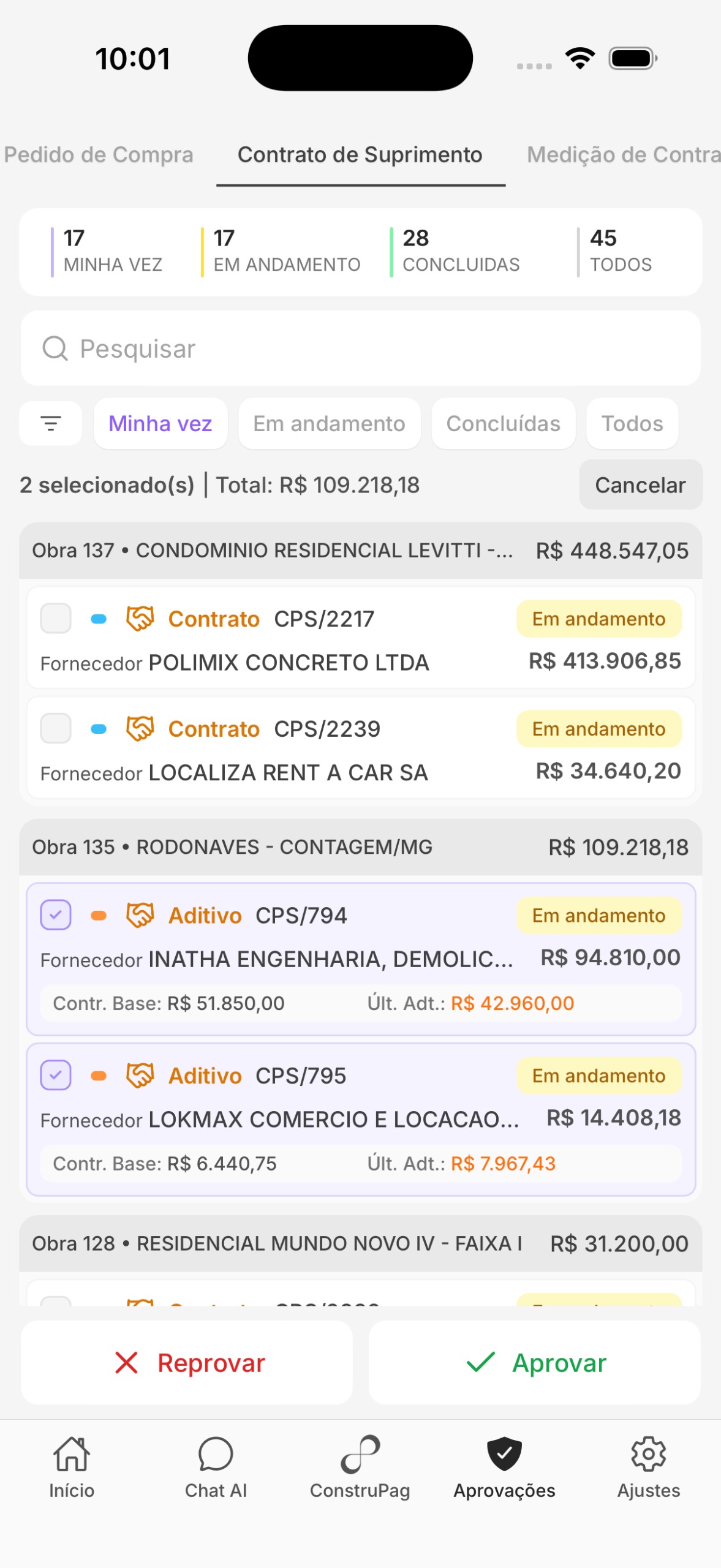 Vídeo do app de aprovações
